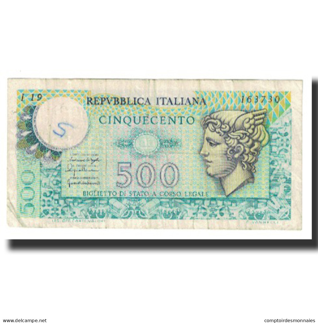 Billet, Italie, 500 Lire, 1976, 1976-12-20, KM:94, TTB - 500 Liras