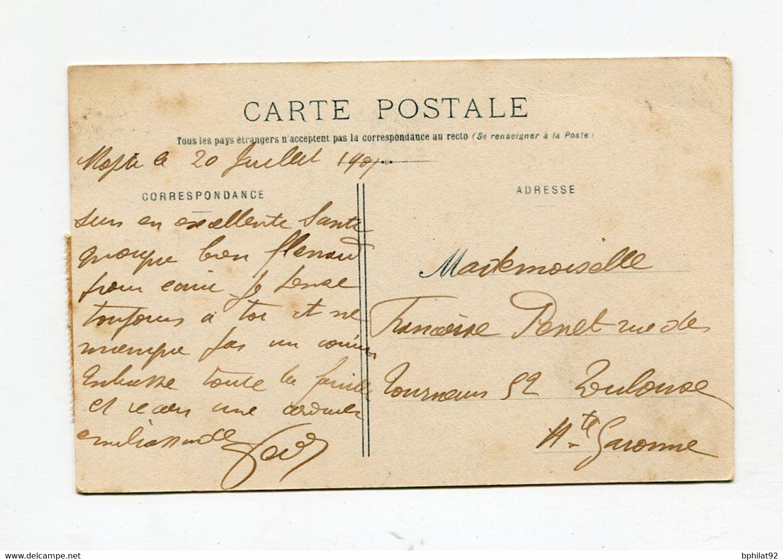 !!! HAUT SENEGAL ET NIGER, CPA DE 1901 CACHET DE MOPTI - Covers & Documents