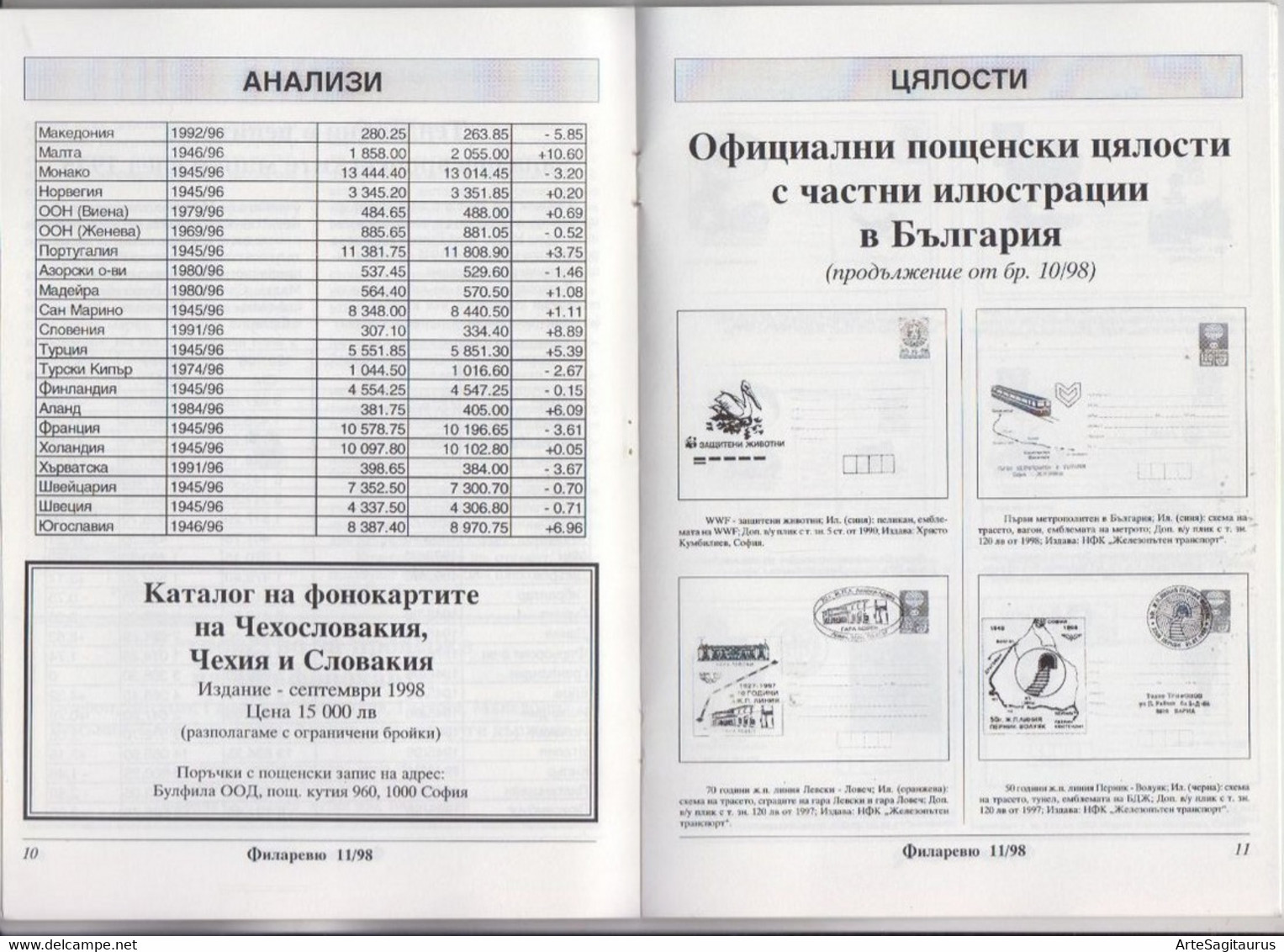 BULGARIA, FILAREVIEW 11/98, CHINA, STATIONARY (003) - Andere & Zonder Classificatie