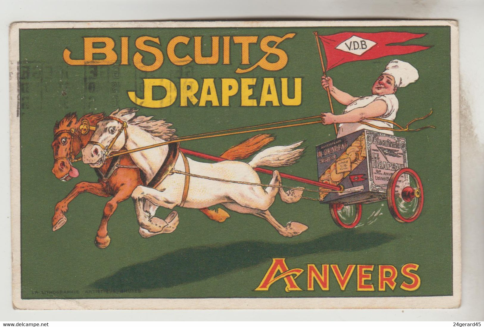 CPSM PUBLICITE PRODUITS ALIMENTAIRES - BISCUITS DRAPEAU à ANVERS (Belgique) - Publicidad