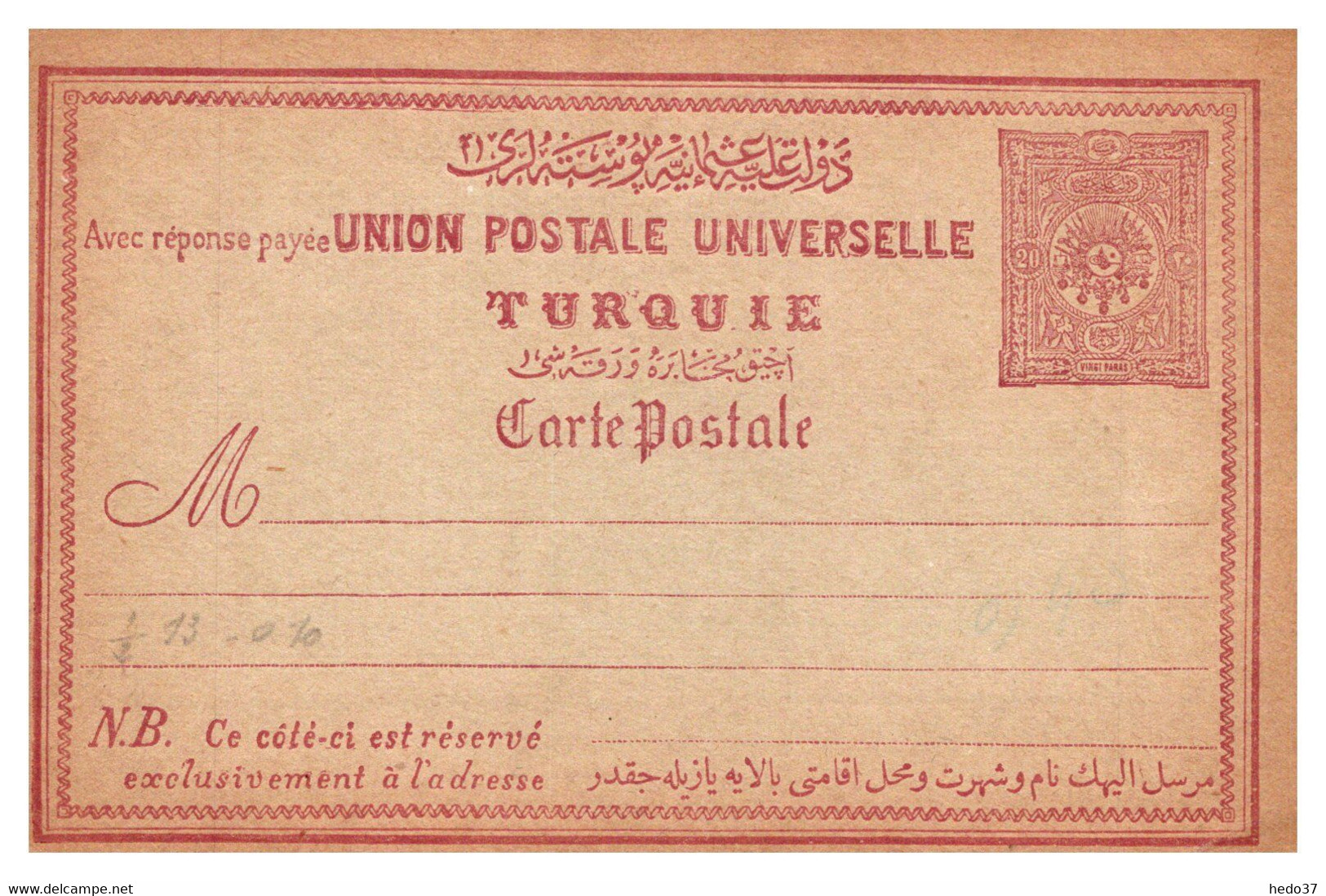 Turquie - Entiers Postaux - Briefe U. Dokumente