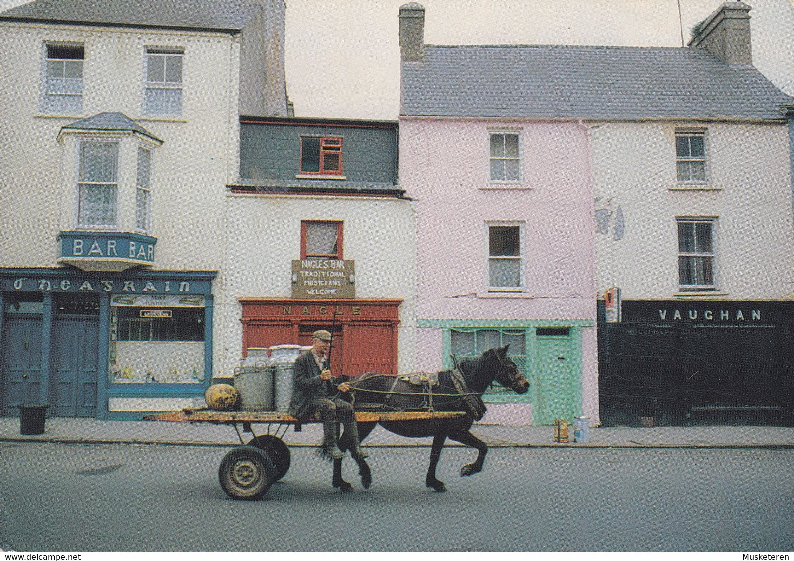 Ireland PPC On The Way To The Creamery In Ennistymon Co. Clare Horse Cart 1982 SEILLANS France (2 Scans) - Clare
