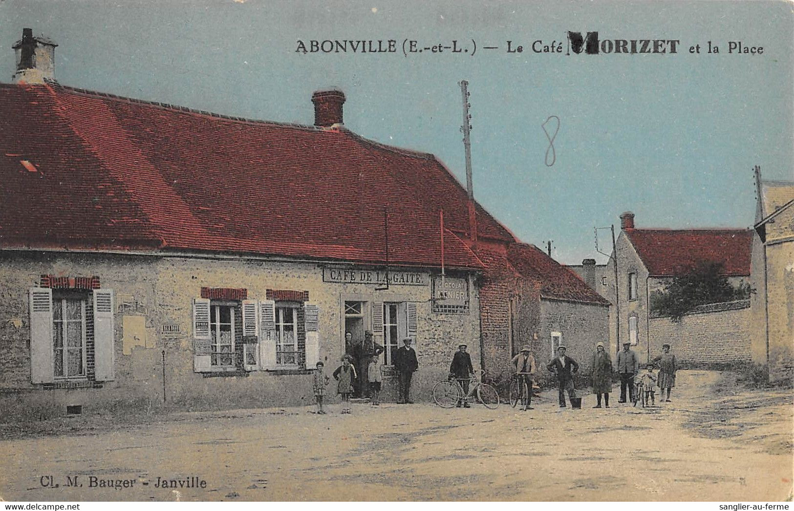 CPA 28 ABONVILLE LE CAFE MORIZET ET LA PLACE - Other & Unclassified