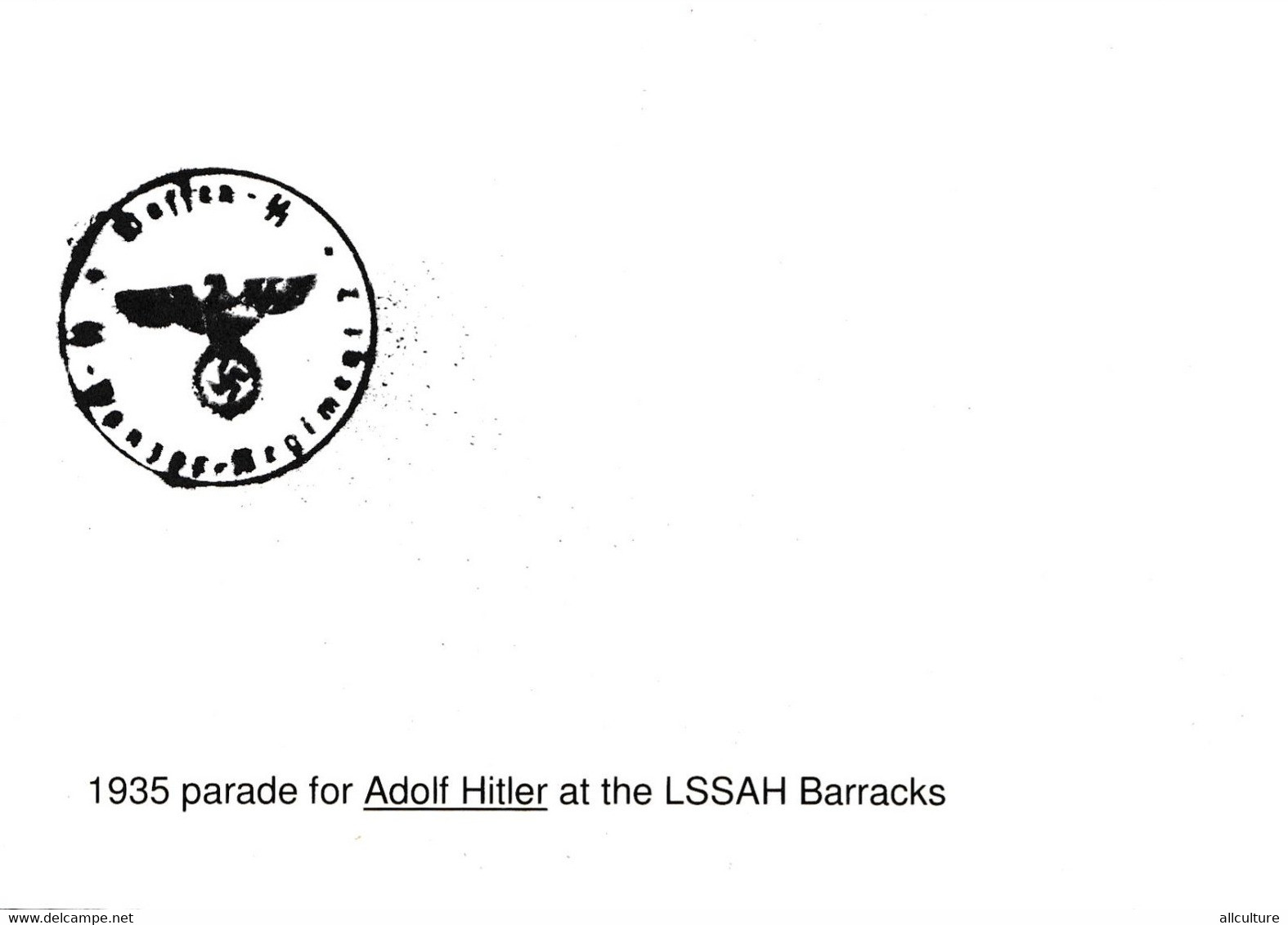 A8688 - ADOLF HITLER AND GERMAN TROUPS LSSAH BARRACKS  2WW POSTACRD - Weltkrieg 1939-45