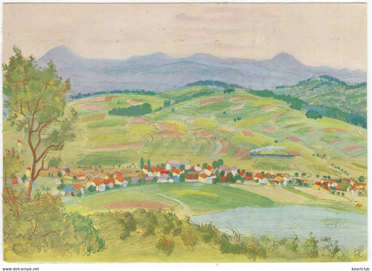 Blick Auf Niederoderwitz (Oberlausitz) - (Gouache Max Langer) - Sächische Gebirgsheimat 1965 - (DDR) - Goerlitz