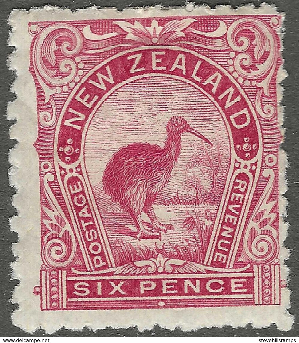 New Zealand. 1899-1903 Definitives. 6d Red MH. P11. No W/M. SG 265 - Nuevos