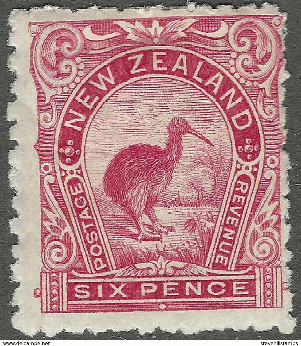 New Zealand. 1899-1903 Definitives. 6d Red MH. P11. No W/M. SG 265 - Ungebraucht