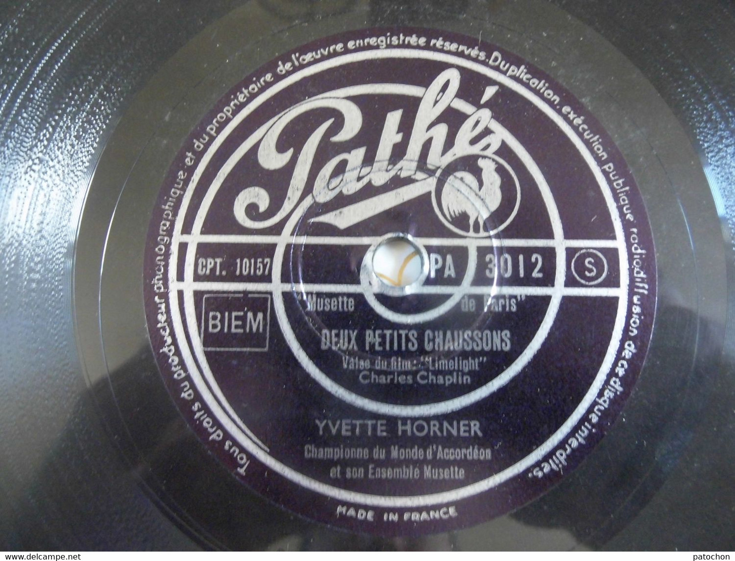 Vinyle LP 78 Tours Yvette Horner CPT 10.157 & 158 PA 3012 S Deux Petits Chaussons & El Negro Zumbon Très Propre - 78 G - Dischi Per Fonografi