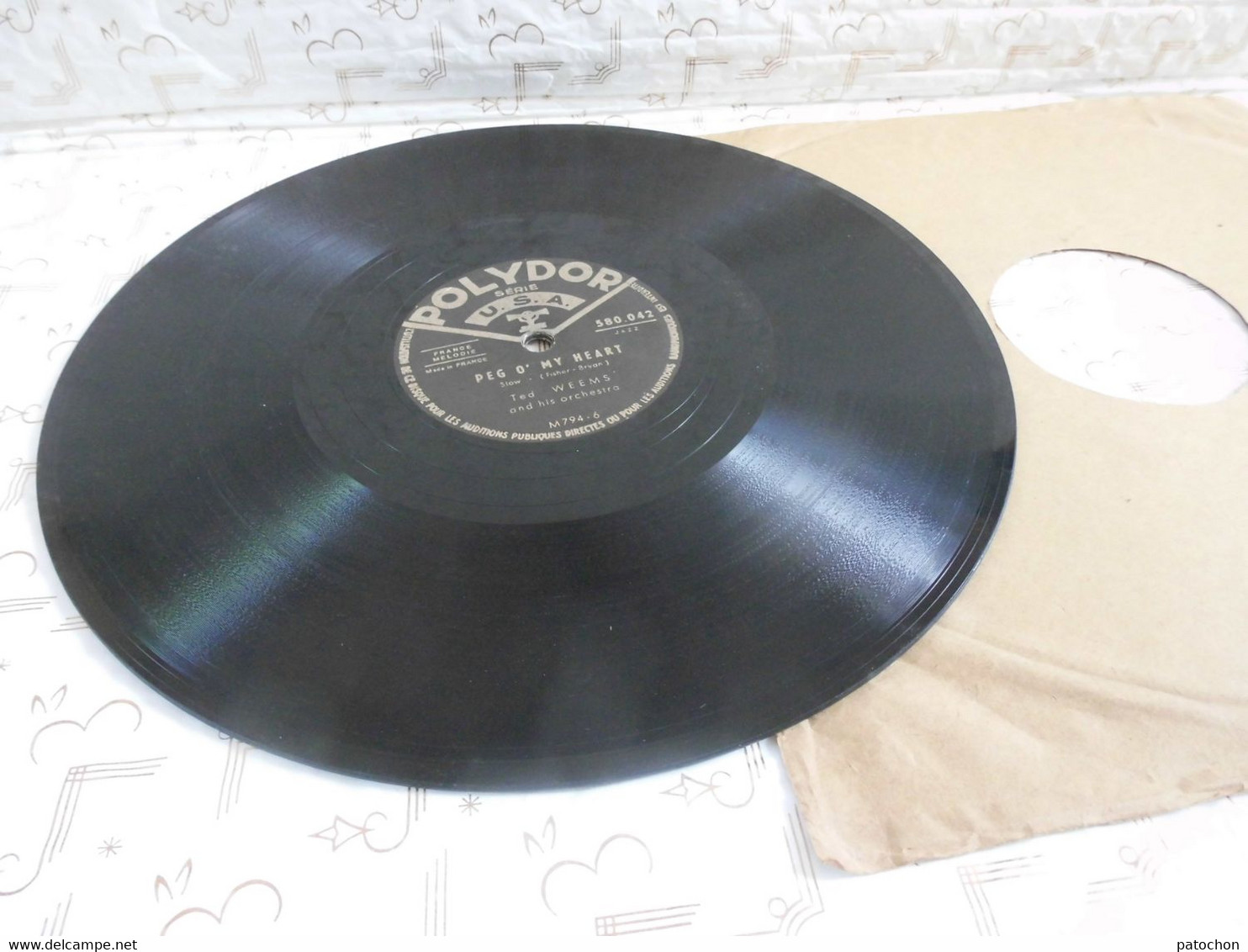 Vinyle LP 78 Tours Ted Weems M793-6 & M794 / 580042 Violets & Peg O' My Heart Très Propre - 78 T - Disques Pour Gramophone