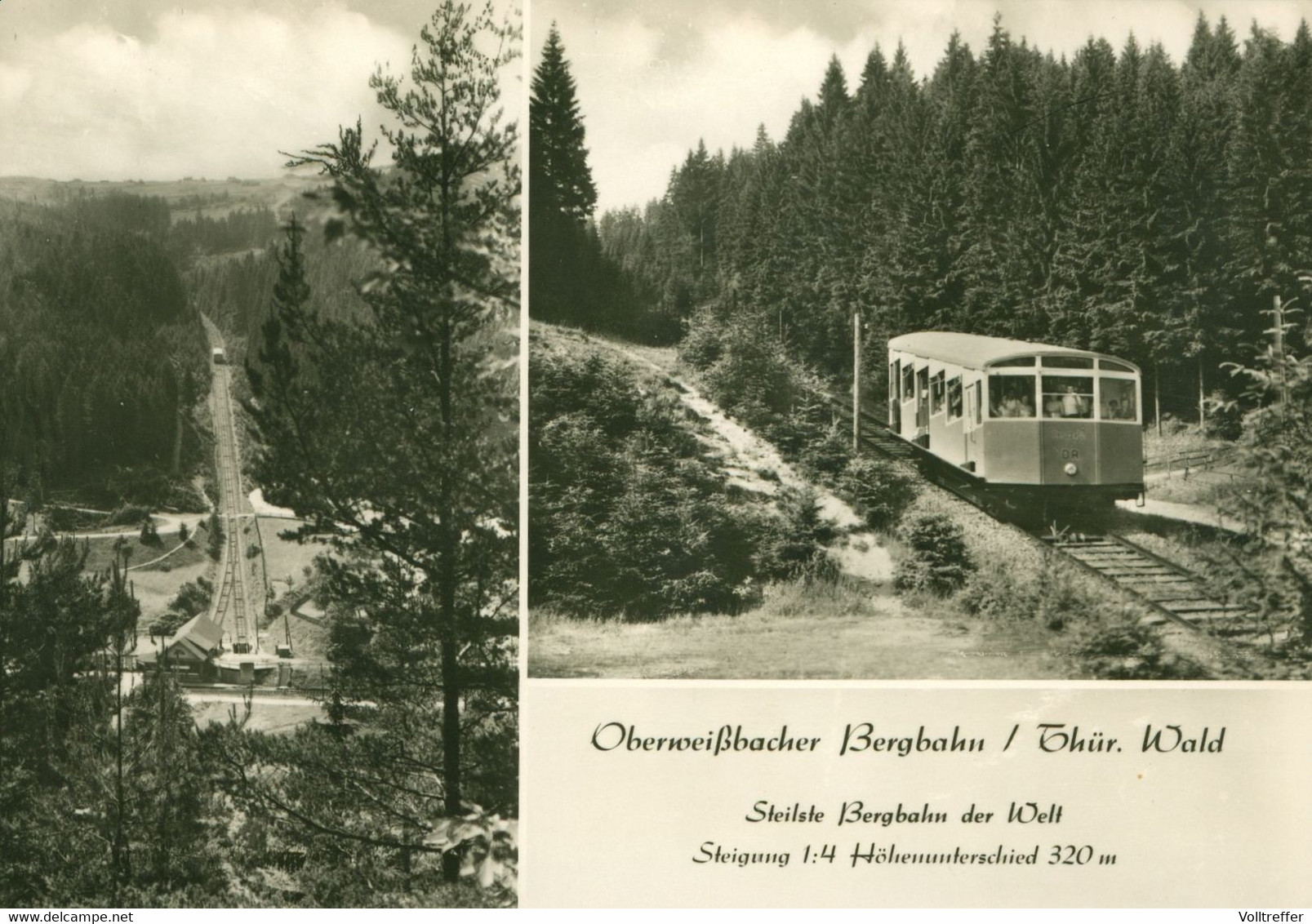 DDR Foto AK 1971 Bergbahn Reichsbahn DR Oberweißbach Thüringen - Oberweissbach