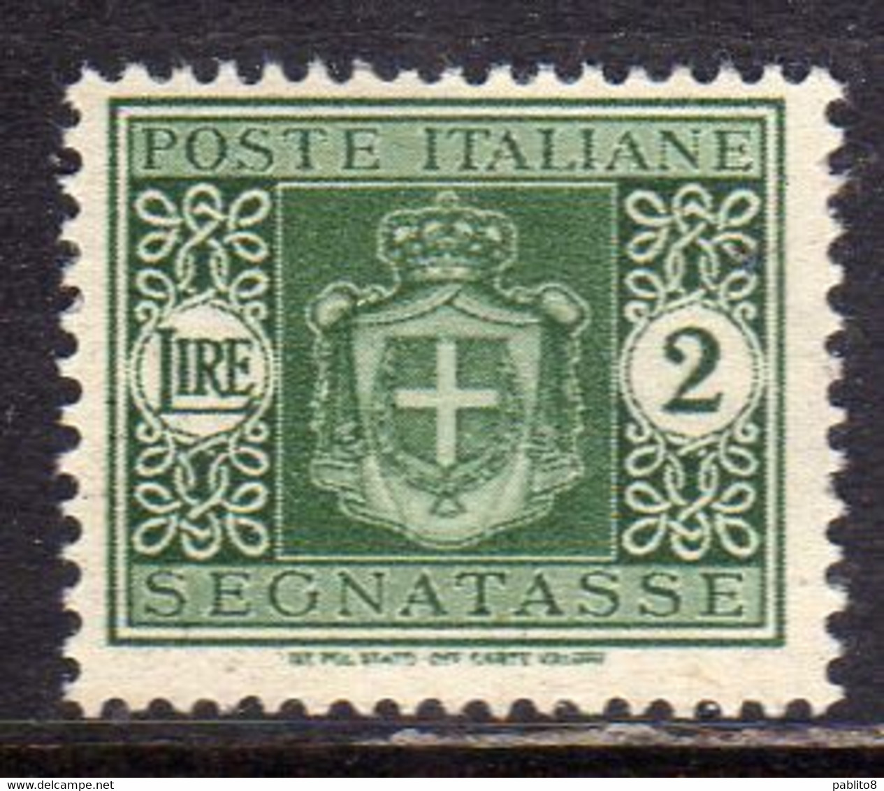 ITALY KINGDOM ITALIA REGNO 1945 LUOGOTENENZA SEGNATASSE POSTAGE DUE TASSE RUOTA WHEEL LIRE 2 MNH BEN CENTRATO - Postage Due