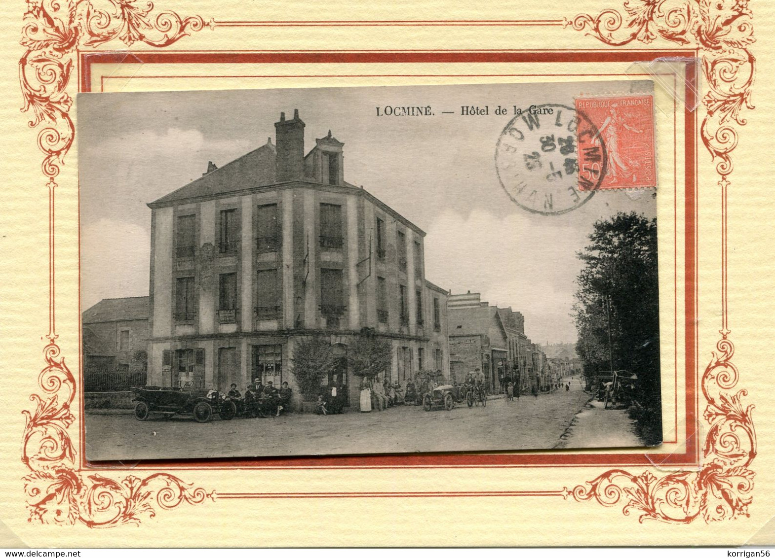 LOCMINE *** HOTEL DE LA GARE EN 1929  ***  PAS D EDITEUR *** - Locmine