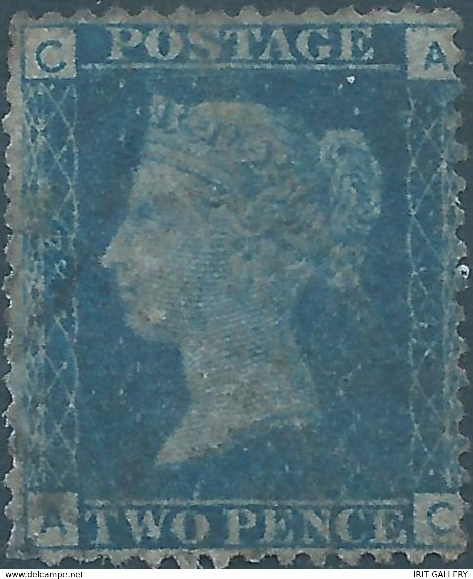 Great Britain-ENGLAND,1854 -1855 Queen Vittoria,2P Dark Blue, Perf:14,Used,Value:€125,00 - Used Stamps