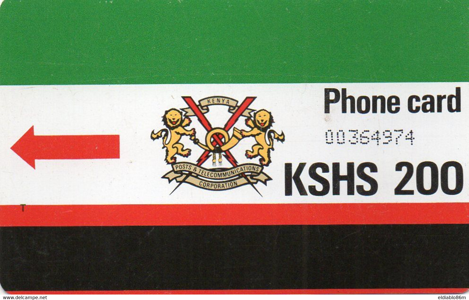 KENYA - K.P.T.C. LOGO 200 UNITS - NO NOTCH  LETTER T - Kenia