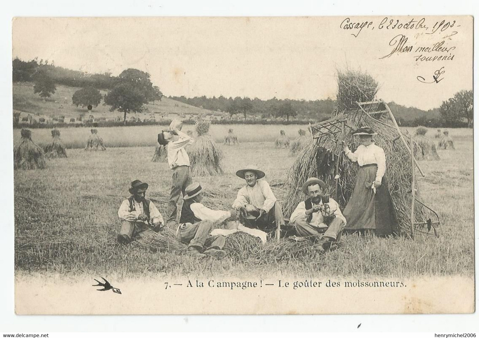 58 Nièvre De Cassaye 1903 Le Gouter Des Moissonneurs - Sonstige & Ohne Zuordnung