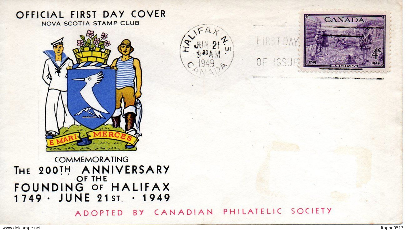 CANADA. N°230 De 1949 Sur Enveloppe 1er Jour. Halifax. - ....-1951