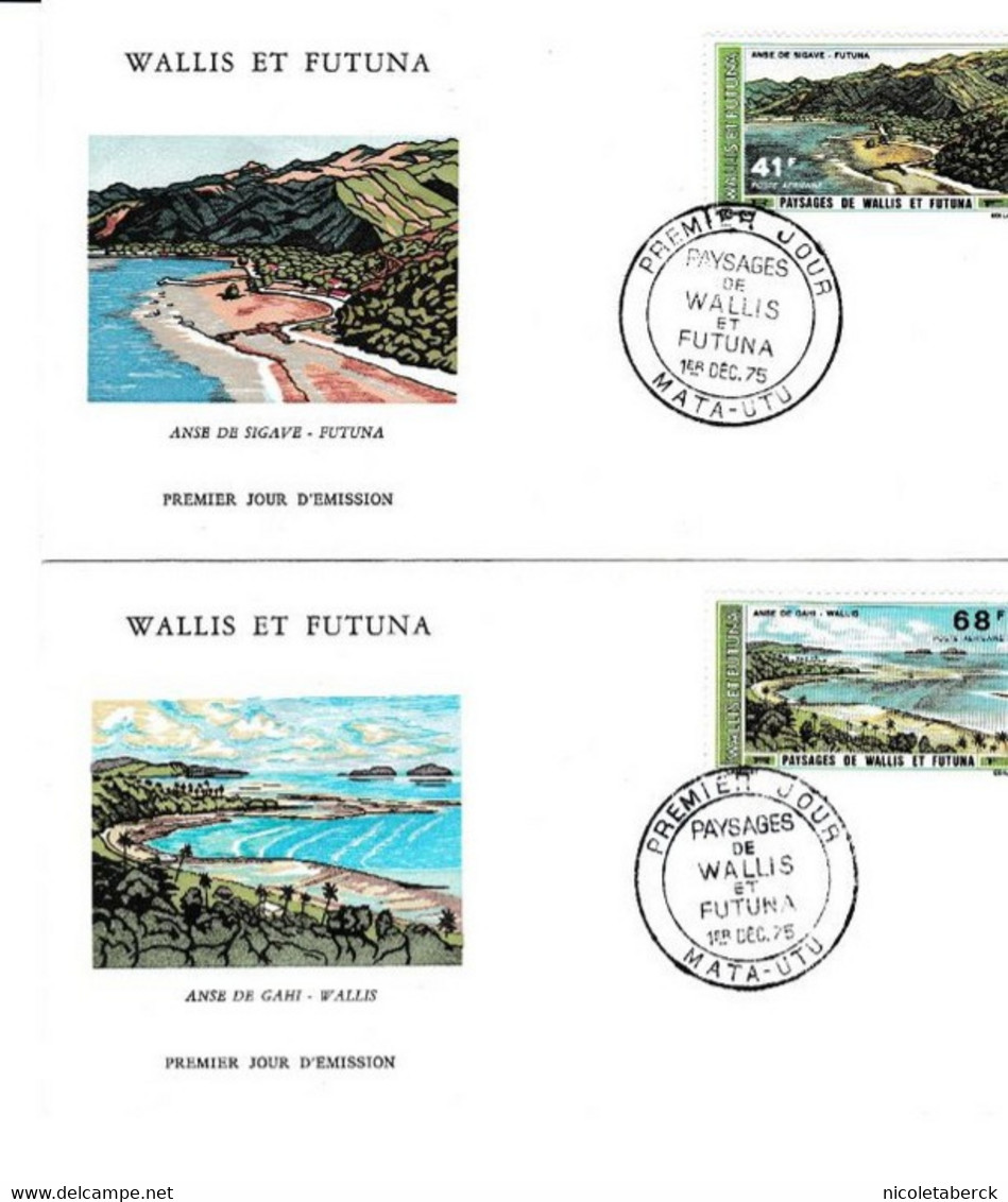 FDC , Wallis -et- Futuna , Lot De 2 , Thématique Flore , 1975 - FDC