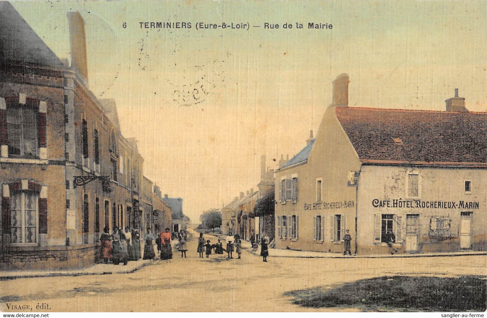 CPA 28 TERMINIERS RUE DE LA MAIRIE (cpa Toilée - Andere & Zonder Classificatie