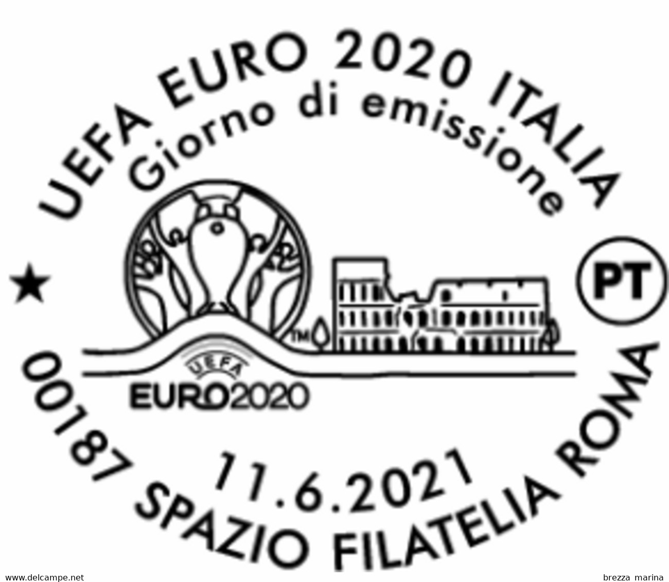 Nuovo - MNH - ITALIA - 2021 - UEFA EURO 2020 Italia - Calcio – Logo -  B Zona 1 - Alfanumerico - 2021-...: Nieuw/plakker