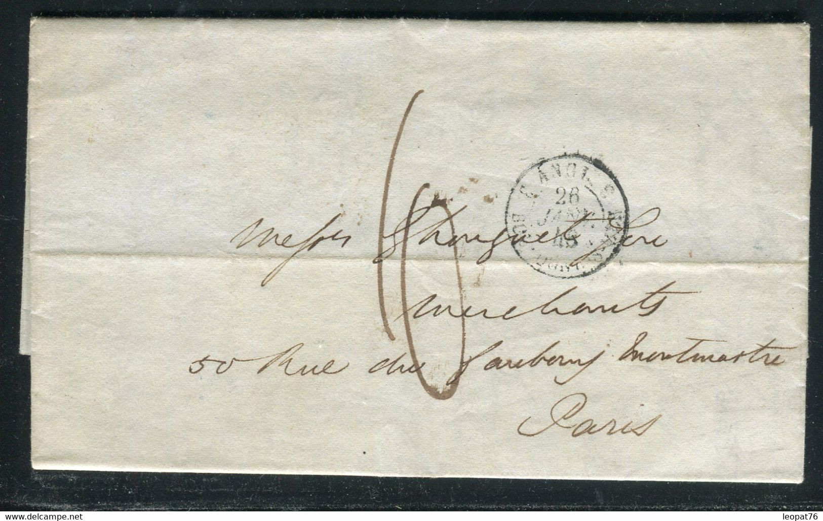 ROYAUME UNI - Lettre De Londres Pour Paris En 1848 - Ref J 73 - Postmark Collection