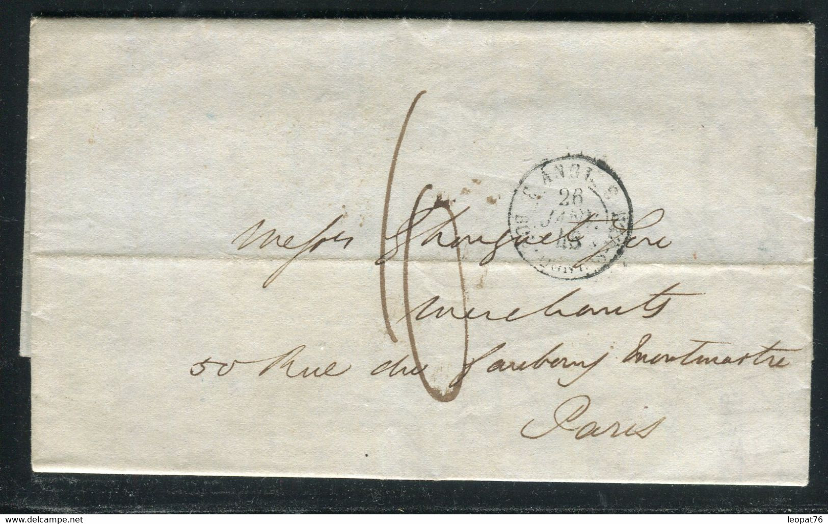 ROYAUME UNI - Lettre De Londres Pour Paris En 1848 - Ref J 73 - Marcofilia