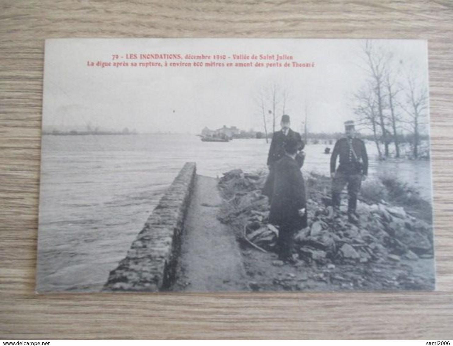 44 INONDATIONS DE DECEMBRE 1910 VALLEE DE ST JULIEN DIGUE APRES RUPTURE ANIMEE - Saint Julien De Vouvantes