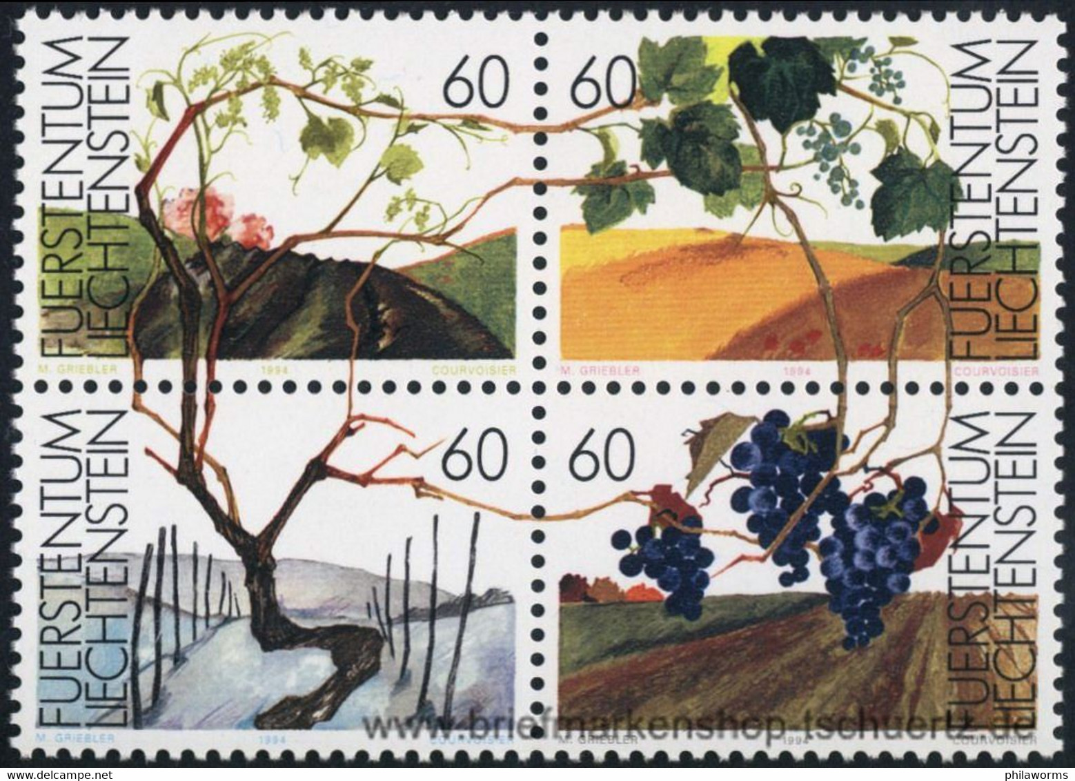 Liechtenstein 1994, Mi. 1089-92 ZD ** - Unused Stamps