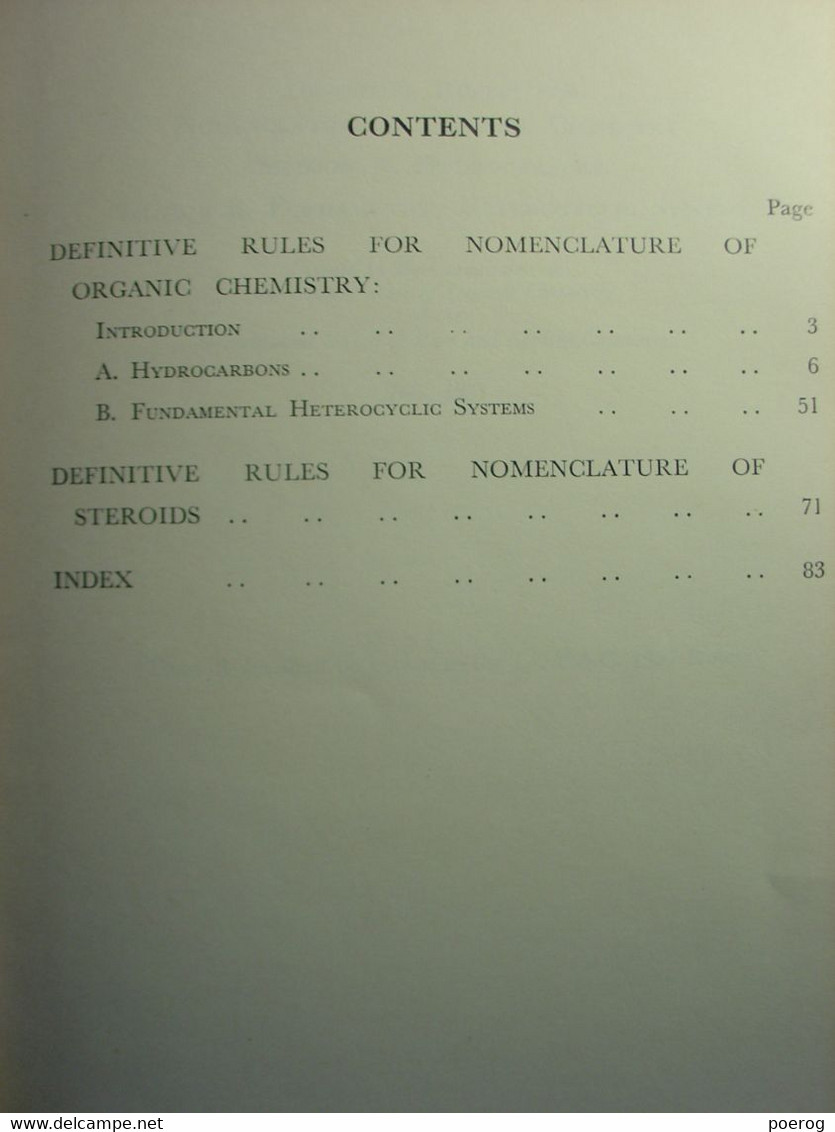 NOMENCLATURE OF ORGANIC CHEMISTRY SECTIONS ABC - IUPAC INTERNATIONAL UNION OF PURE AND APPLIED CHEMISTRY 1966  CHIMIE - - Química