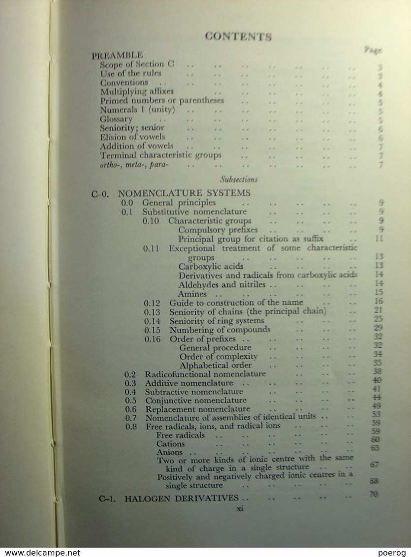 NOMENCLATURE OF ORGANIC CHEMISTRY SECTIONS ABC - IUPAC INTERNATIONAL UNION OF PURE AND APPLIED CHEMISTRY 1966  CHIMIE -