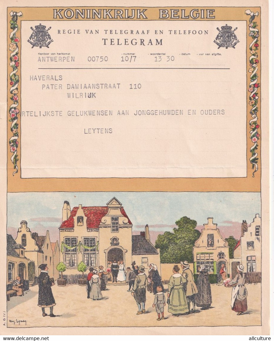 A8706- REGIE VAN TELEGRAFF EN TELEFOON TELEGRAM KONINKRIJK BELGIE 1951 Telegramme Belgique - Telegraafzegels [TG]