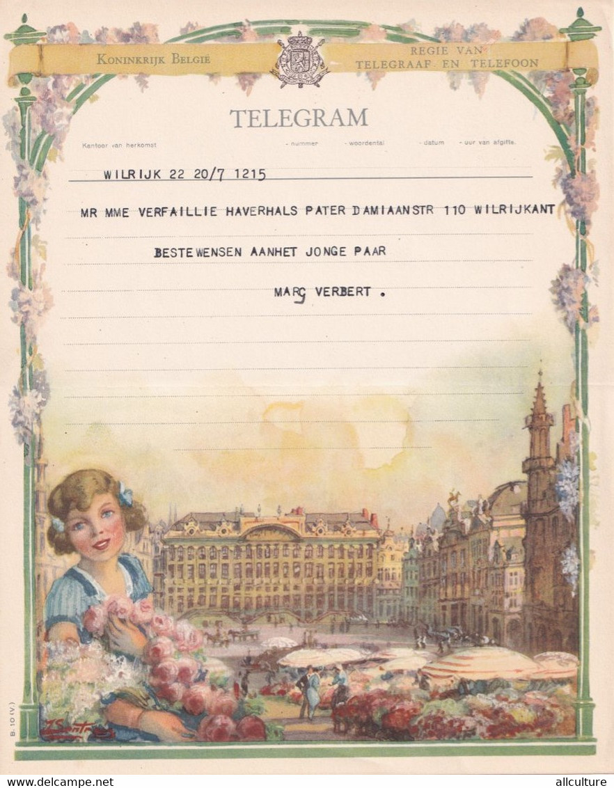 A8712 - REGIE VAN TELEGRAFF EN TELEFOON TELEGRAM KONINKRIJK BELGIE ANTWERPEN CENTRUM 1951 - Telephone [TE]