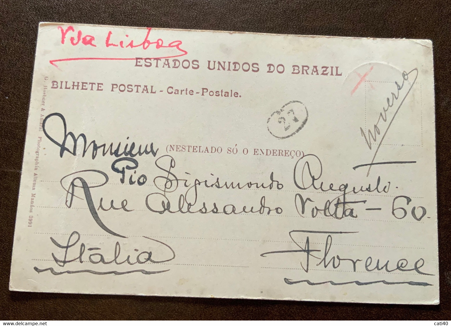 BRASIL - MANAOS - RUA DE INSTALAÇÃO - VIA LISBOA FROM  MANAOS AMAZZONAS 12/11/06 To  FLORENCE - ITALY - 1950 – Brazilië