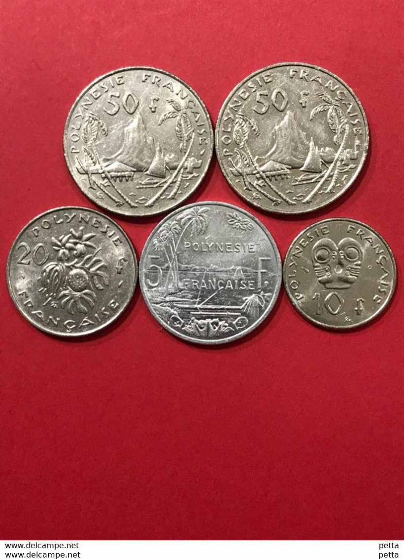 Lot De 5 Pièces De Polynésie Française - Polinesia Francesa