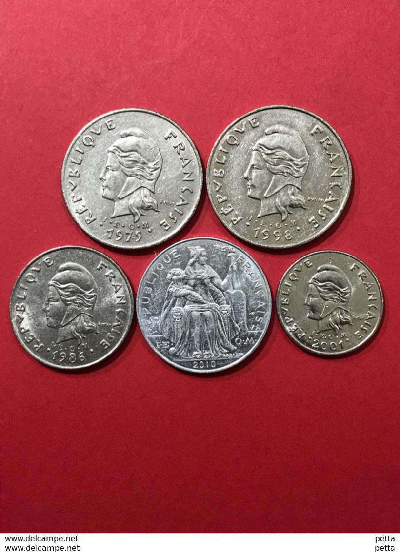 Lot De 5 Pièces De Polynésie Française - Polinesia Francesa