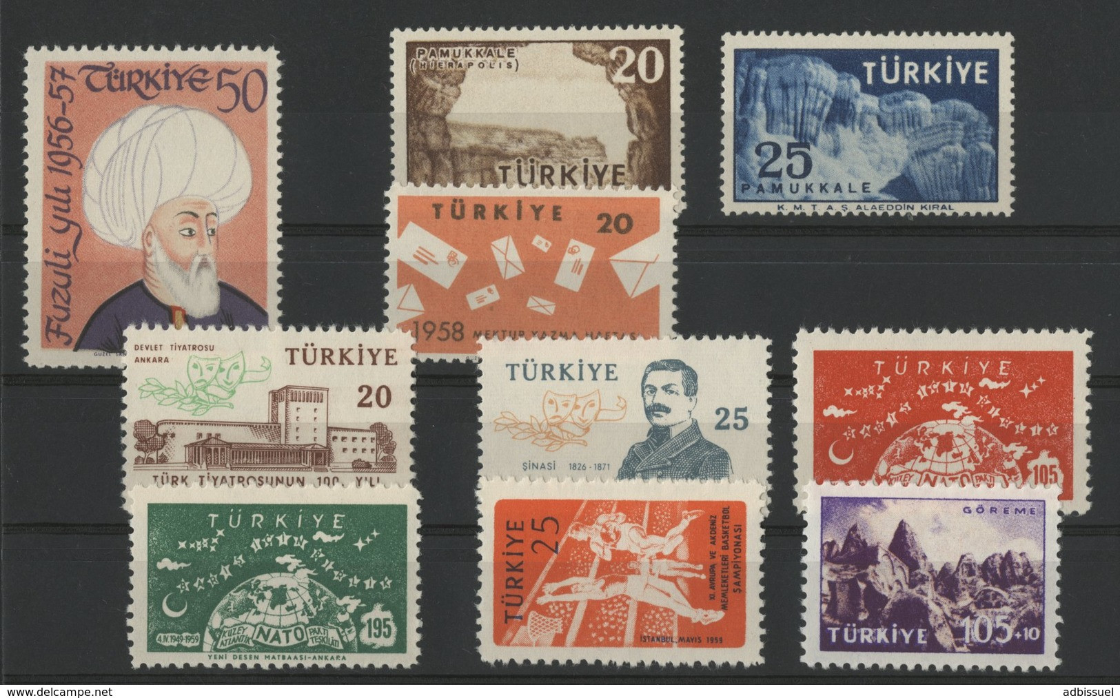 TURQUIE Cote 5.4 € N° 1336 + 1407 + 1408 + 1411 + 1421 + 1422 + 1423 + 1424 + 1443 + 1446 Neufs ** MNH. TB - Neufs