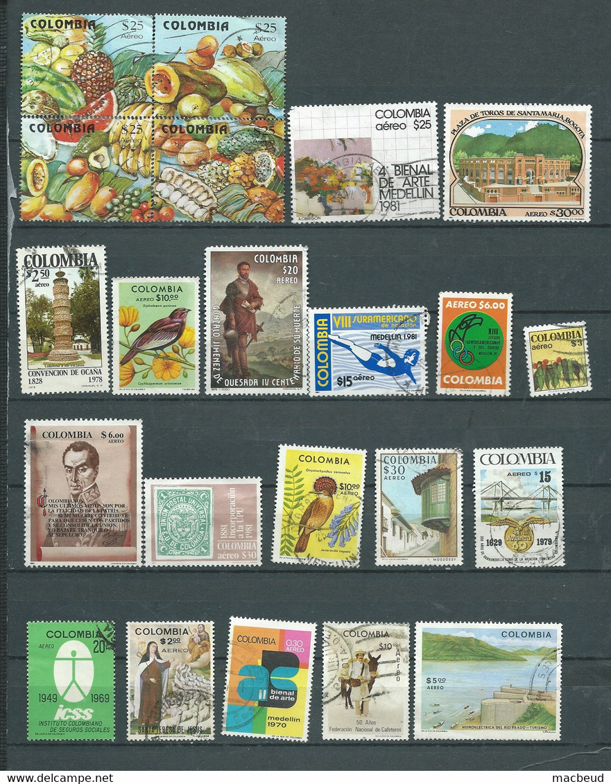 Colombie - Issue D'une Enveloppe De Stck 22 Timbres De Colombie Oblitérés Tous état - Pal 7002 - Kolumbien