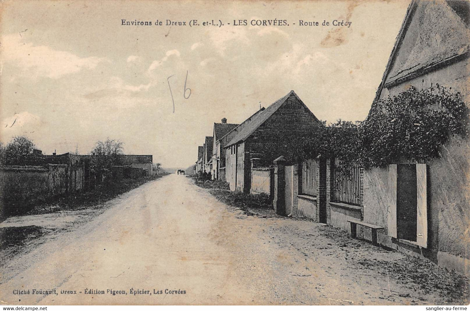 CPA 28 LES CORVEES ROUTE DE CRECY - Other & Unclassified