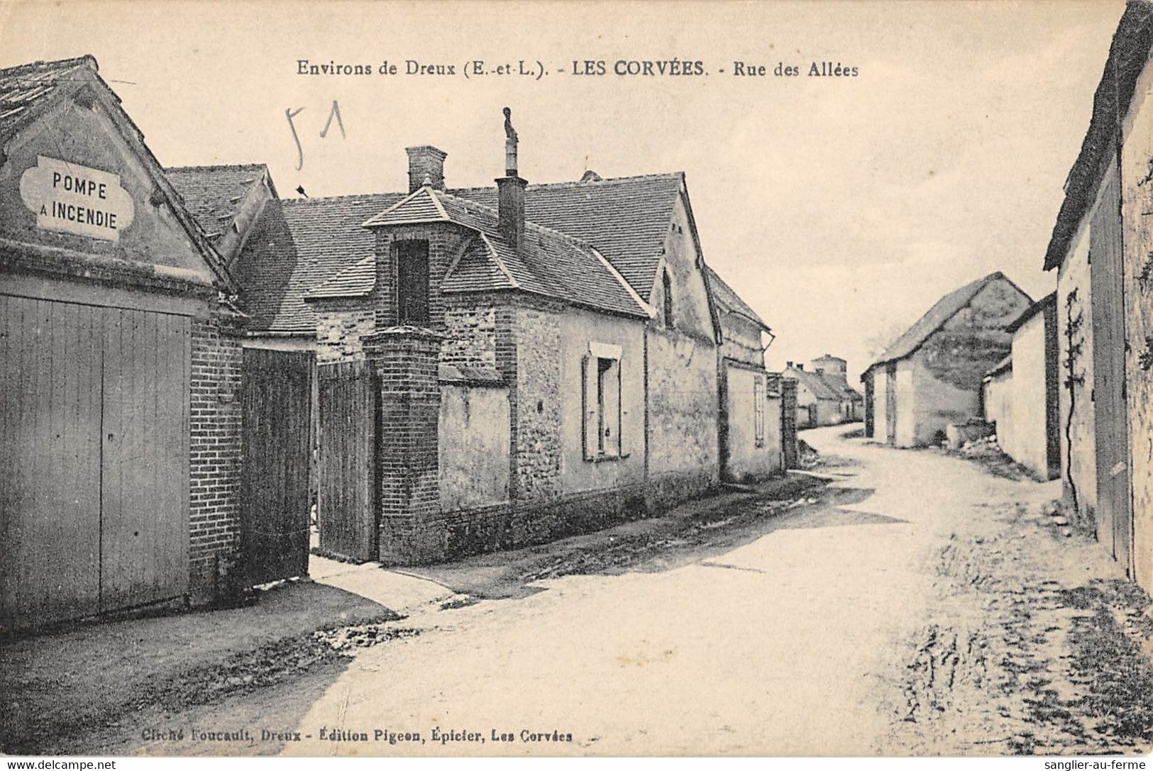 CPA 28 LES CORVEES RUE DES ALLEES - Other & Unclassified