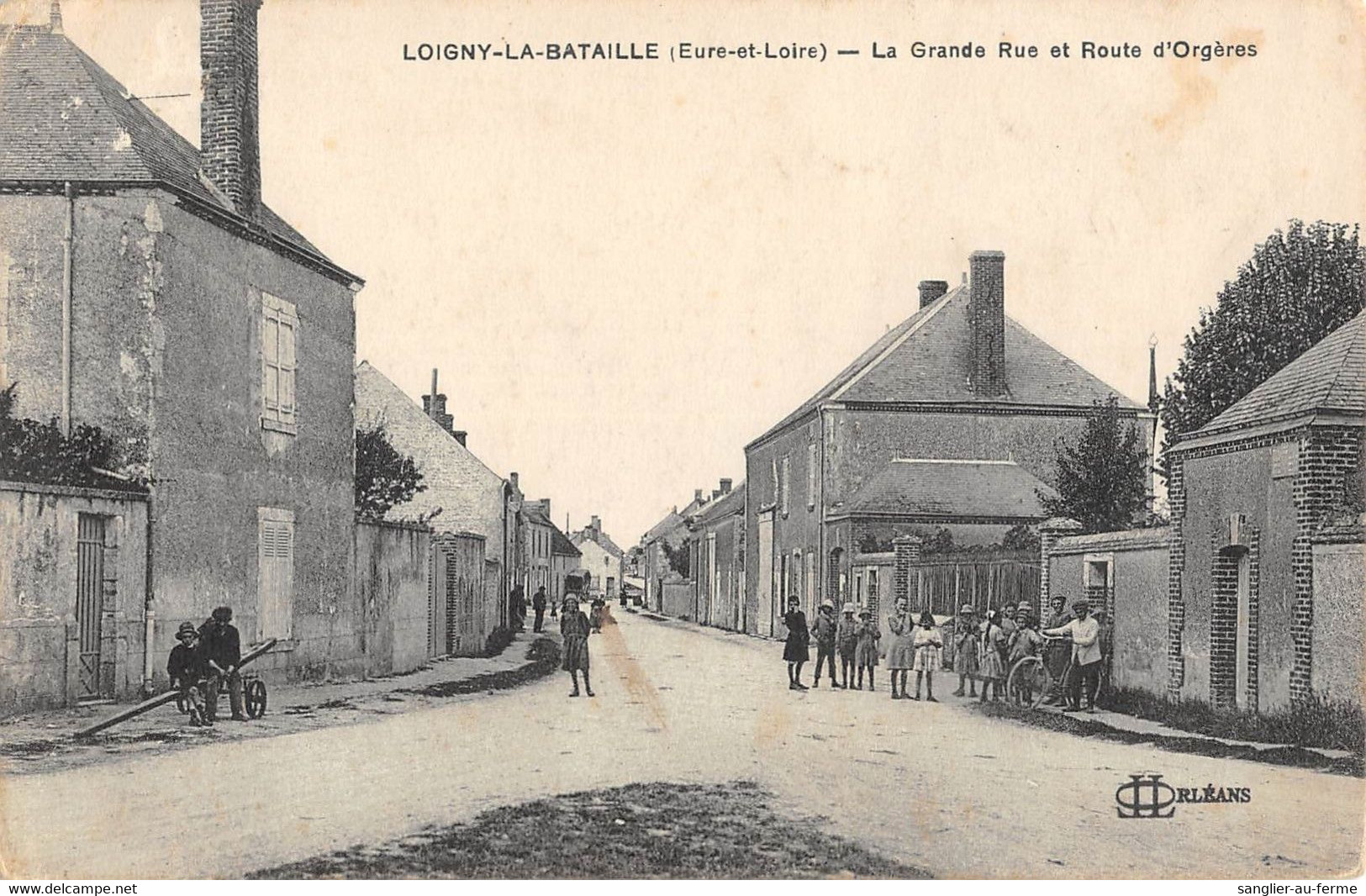 CPA 28 LOIGNY LA BATAILLE LA GRANDE RUE ET ROUTE D'ORGERES - Otros & Sin Clasificación