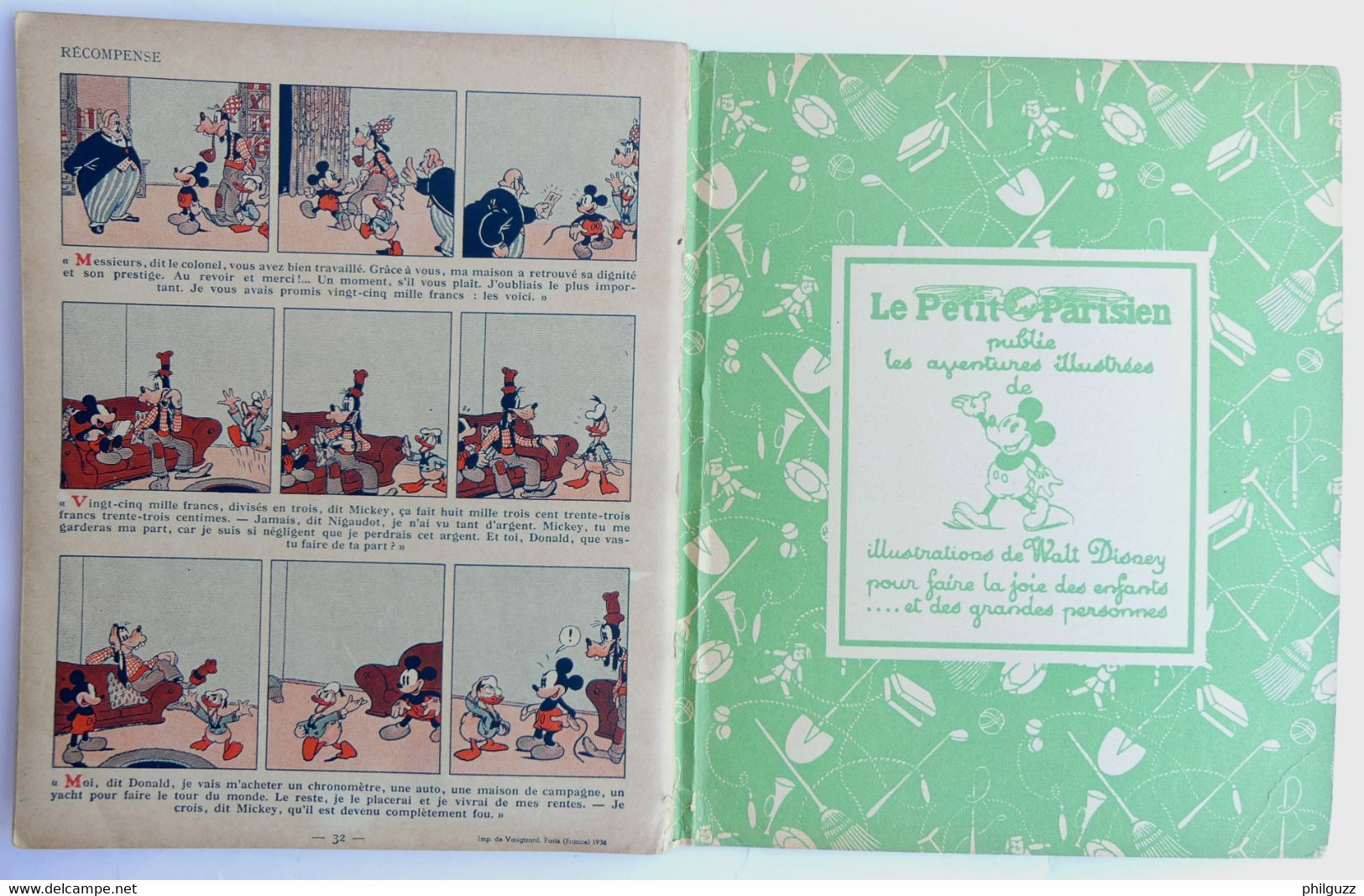 ALBUM BD MICKEY ET LE COLONEL - HACHETTE  - 1938 Enfantina - Disney