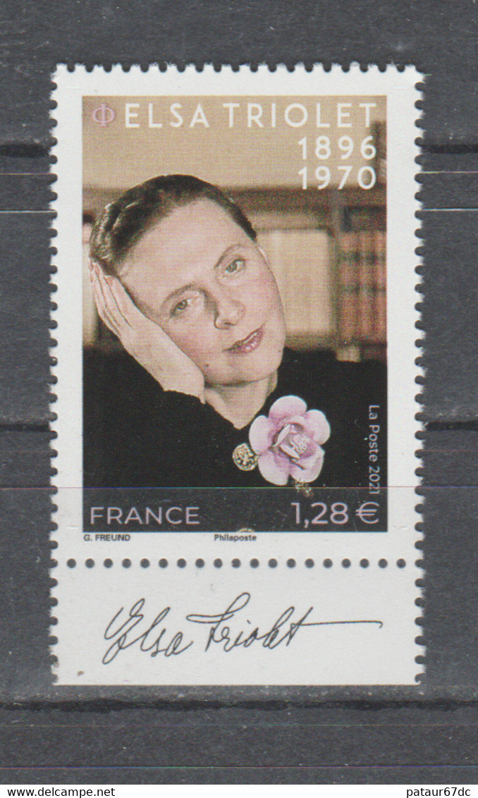 FRANCE / 2021 / Y&T N° 5494 ** : Elsa Triolet X 1 BdF Bas - Unused Stamps