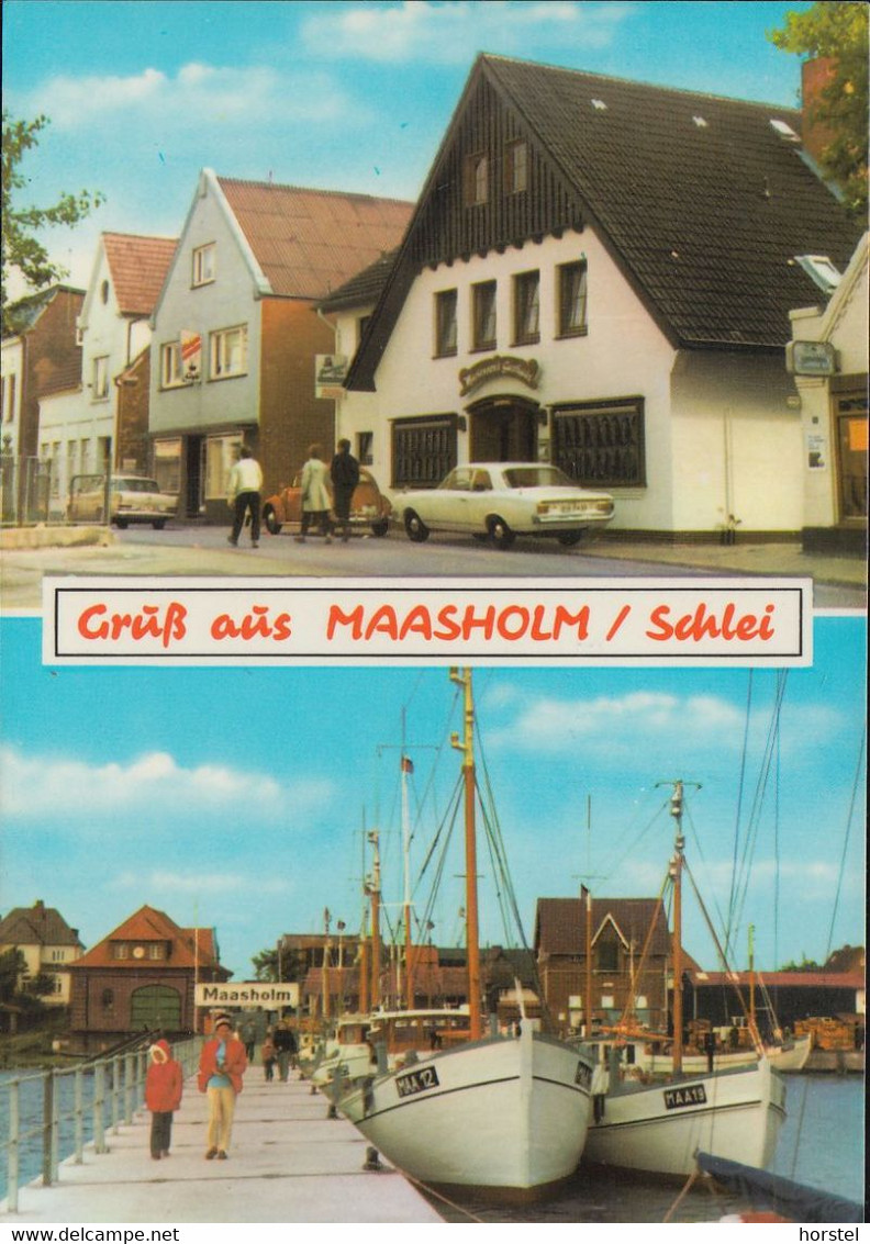 D-24404 Maasholm - Schlei - Hafen - Martensens Gasthaus-Pension - Cars - VW Käfer - Opel Rekord - Mercedes Benz - Kappeln / Schlei
