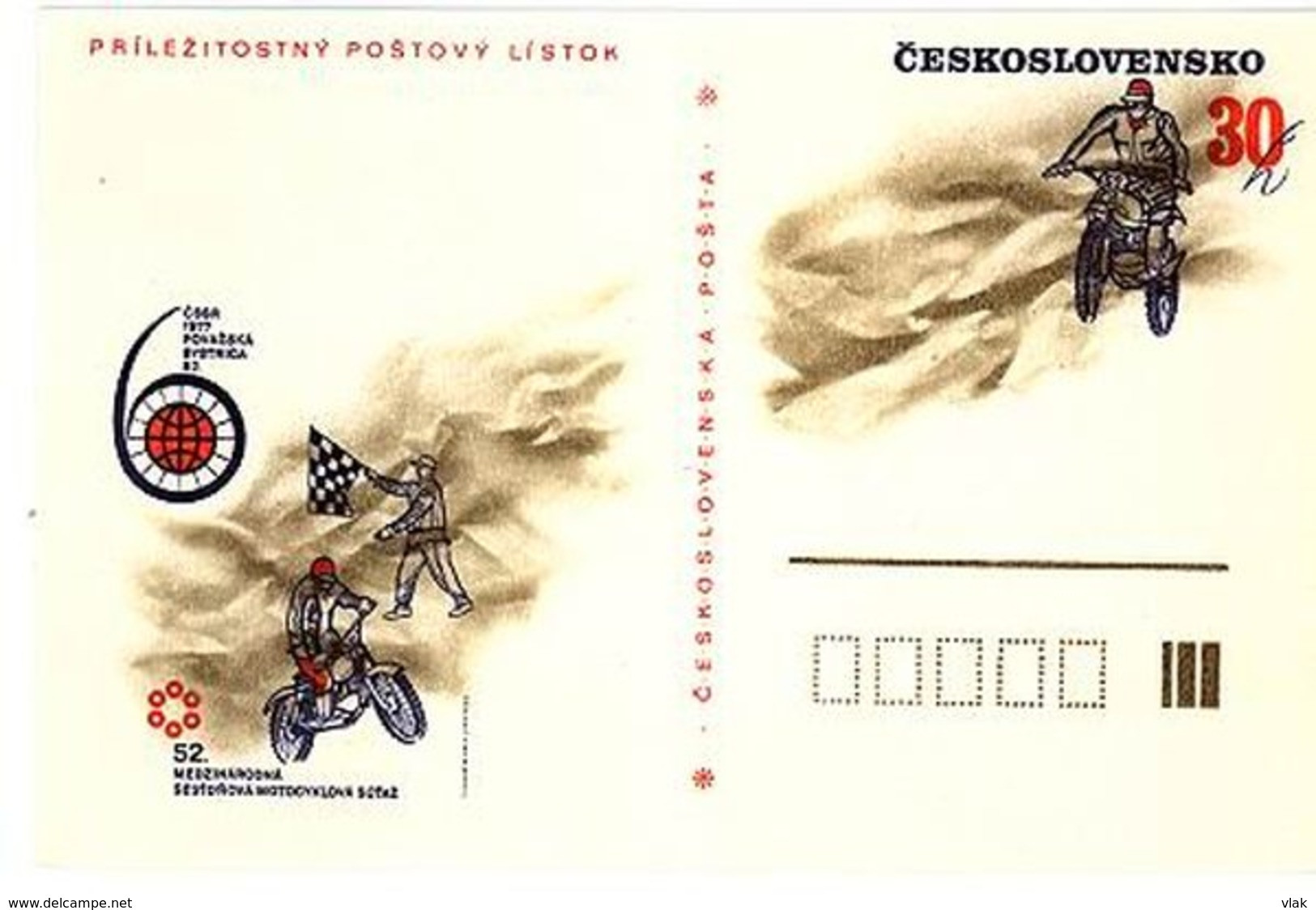 Czechoslovakia 1977 Cross-Country Motorcycle Race - Cartes Postales