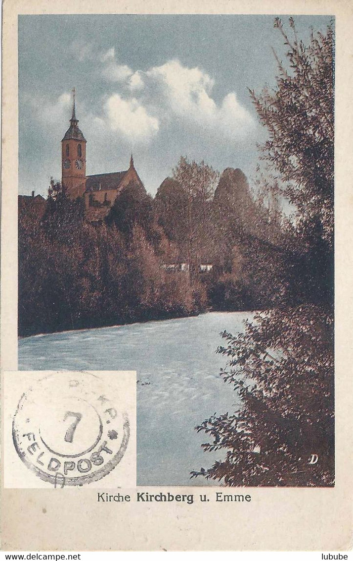 Kirchberg BE - Kirche Mit Emme  (Feldpost)        Ca. 1920 - Kirchberg