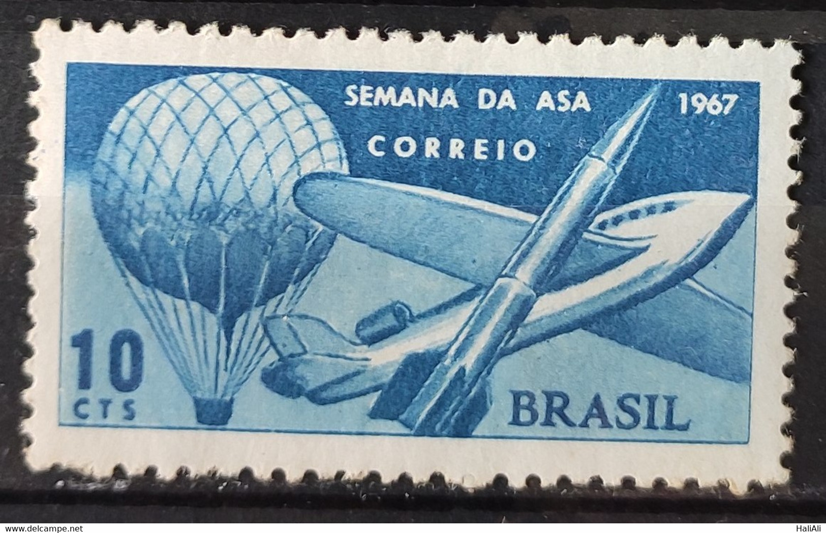 C 583 Brazil Stamp Week Wing Airplane Balao Rocket Aviacao 1967 1 - Andere & Zonder Classificatie