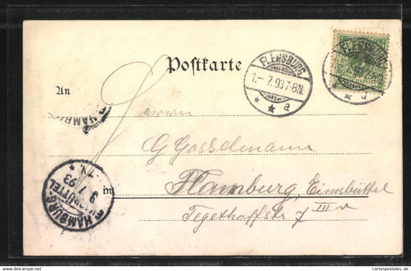 Vorläufer-Lithographie Flensburg / Glücksburg, 1893, Schloss Glücksburg Und Schloss Gravenstein - Glücksburg