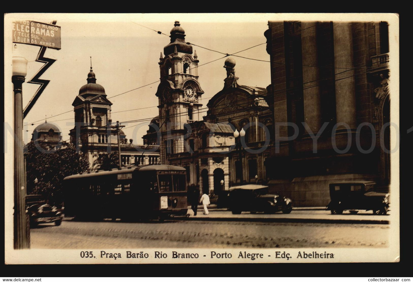 Brasil Porto Alegre Praca Barao Do Rio Branco Edicao Abelheira Tramway Streetcar Car Foto Postal Cartao Postcard  W6-844 - Porto Alegre