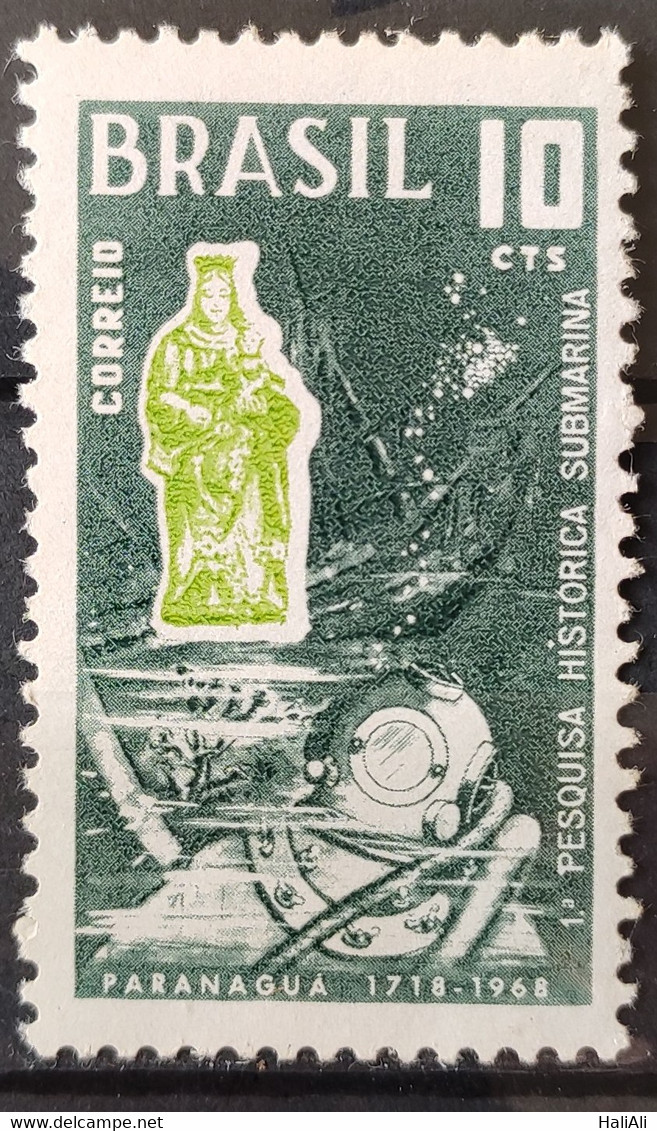 C 590 Brazil Stamp 150 Years Search Underwater Diving Suit Diving 1968 1 - Other & Unclassified