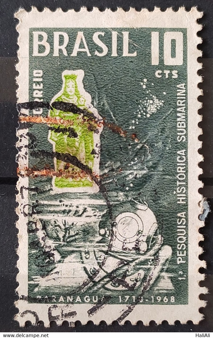 C 590 Brazil Stamp 150 Years Search Underwater Diving Suit Diving 1968 Circulated 2 - Andere & Zonder Classificatie