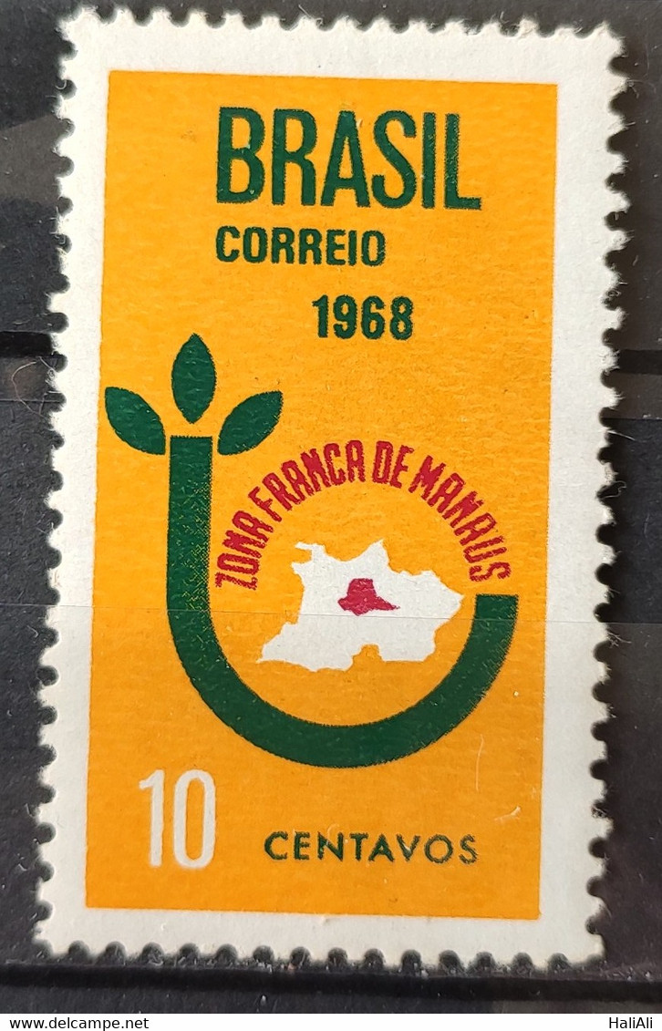 C 591 Brazil Stamp Creation Of The Manaus Free Zone Economy Map 1968 1 - Sonstige & Ohne Zuordnung